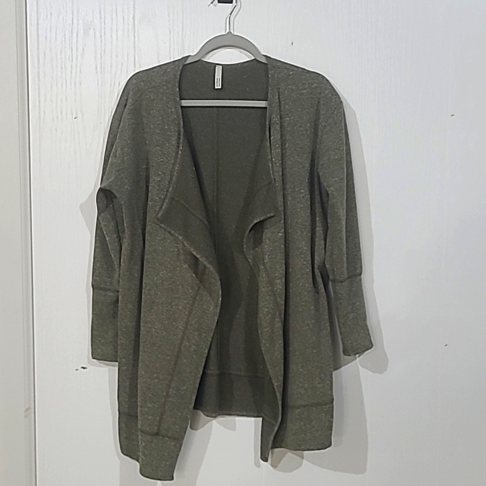 Native People Womens French Terry Cloth Open Front Jacket Cardigan Size Medium